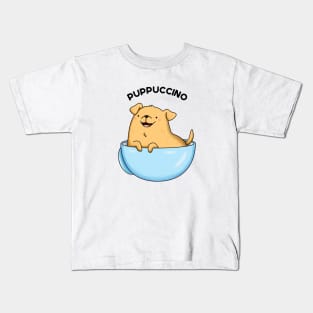 Puppuccino Funny Cappuccino Pun Kids T-Shirt